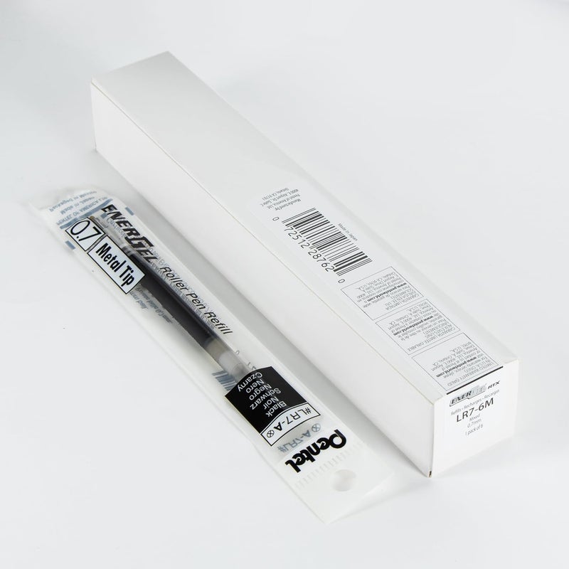 Pentel Refill Ink - For EnerGel Gel Pen, 0.7mm Metal Tip, Medium, Assorted Color Inks, Pack of 6 Refills (LR7-6M) - Image 3